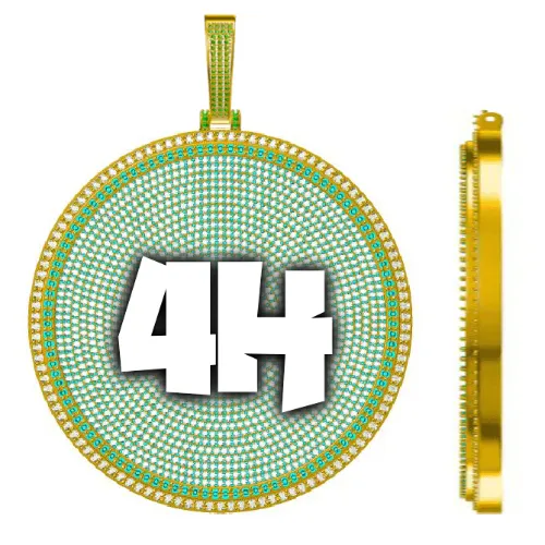 CUSTOM LETTER NECKLACE 3D BIG DISC sold by The GUU Shop