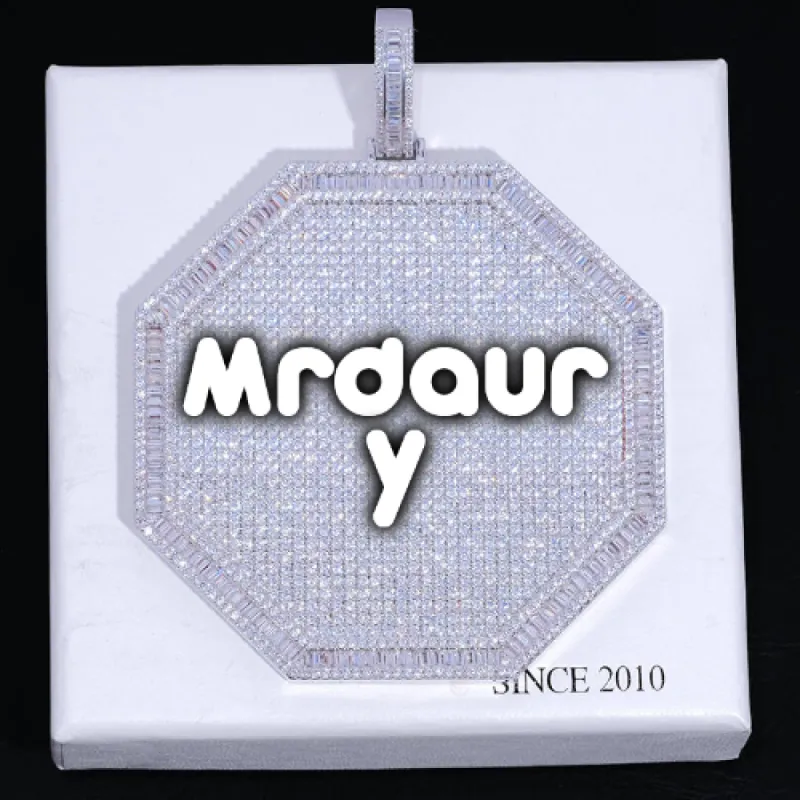 CUSTOM LETTER NECKLACE 3D BIG OCTAGON sold by The GUU Shop