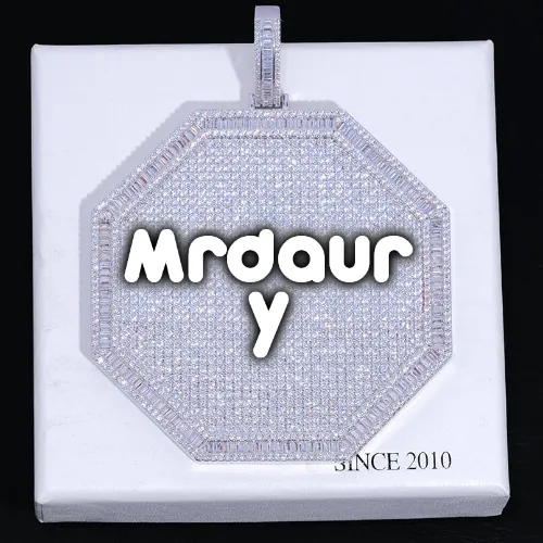 CUSTOM LETTER NECKLACE 3D BIG OCTAGON sold by The GUU Shop