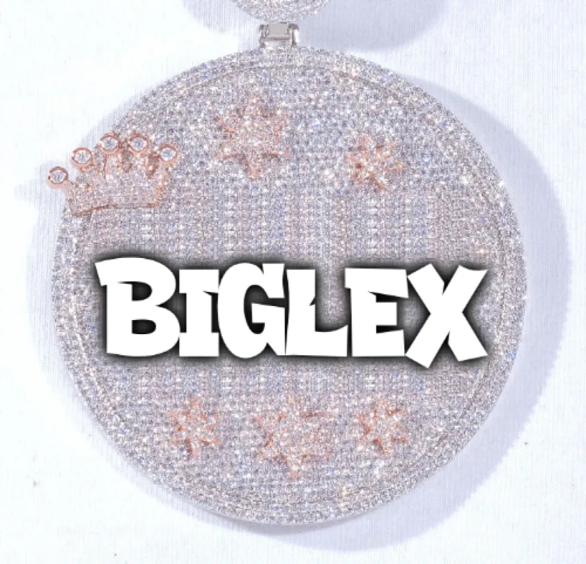 CUSTOM LETTER NECKLACE 3D BIG CROWN DISC sold by The GUU Shop