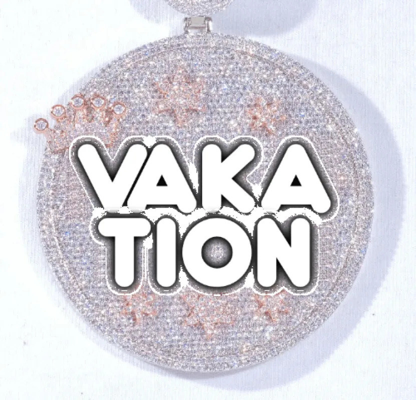 CUSTOM LETTER NECKLACE 3D BIG CROWN DISC sold by The GUU Shop