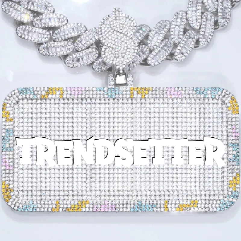 CUSTOM LETTER NECKLACE 3D COLORFUL SQUARE sold by The GUU Shop