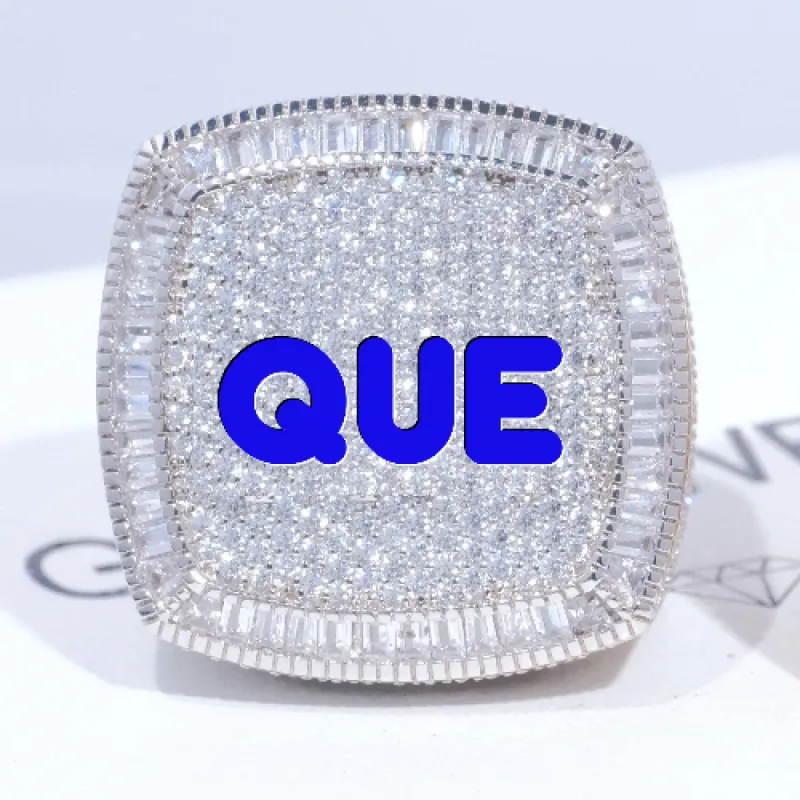 CUSTOM LETTER 3D ICED RING sold by The GUU Shop