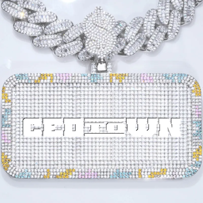 CUSTOM LETTER NECKLACE 3D COLORFUL SQUARE sold by The GUU Shop