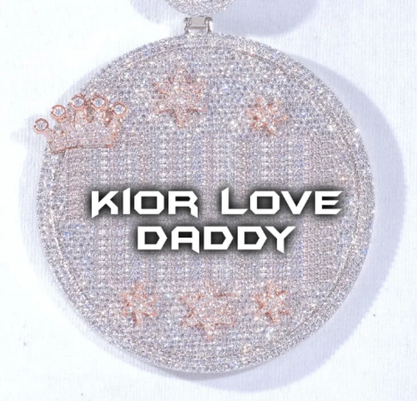 CUSTOM LETTER NECKLACE 3D BIG CROWN DISC sold by The GUU Shop