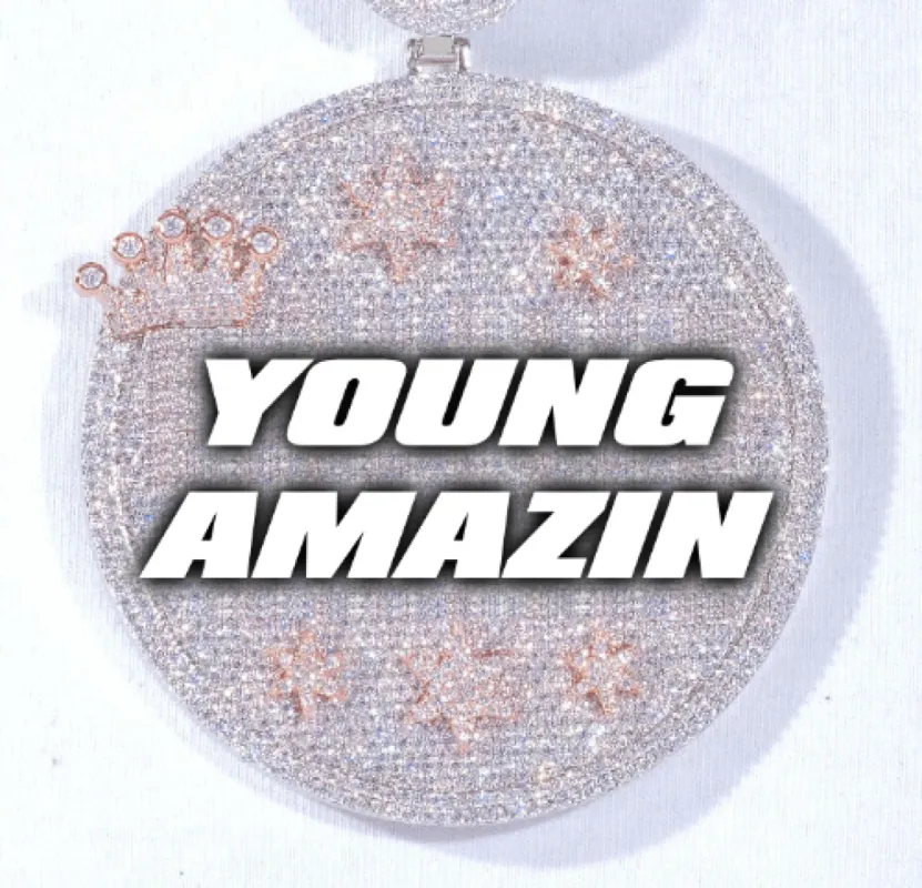 CUSTOM LETTER NECKLACE 3D BIG CROWN DISC sold by The GUU Shop