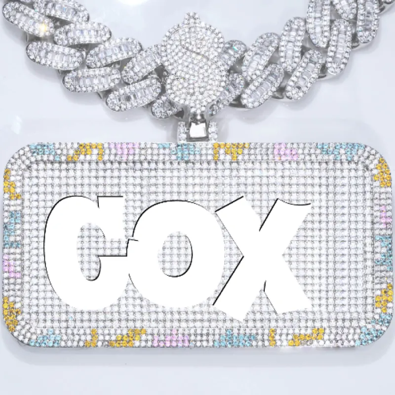 CUSTOM LETTER NECKLACE 3D COLORFUL SQUARE sold by The GUU Shop