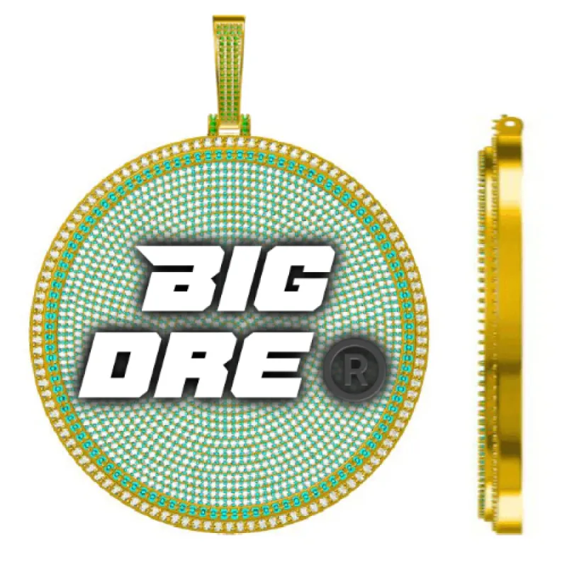 CUSTOM LETTER NECKLACE 3D BIG DISC sold by The GUU Shop