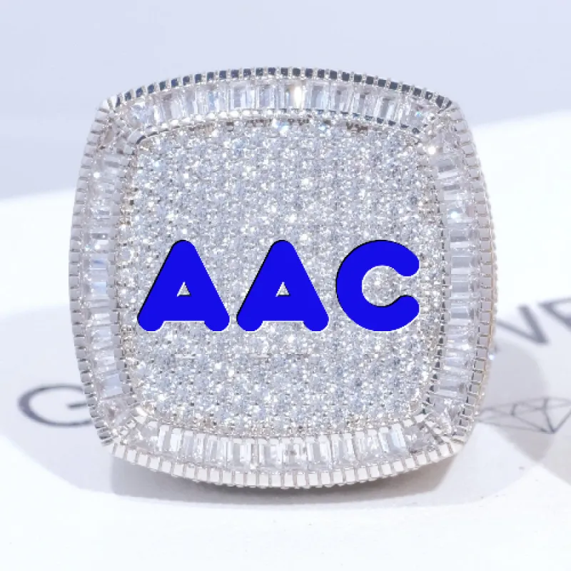 CUSTOM LETTER 3D ICED RING sold by The GUU Shop