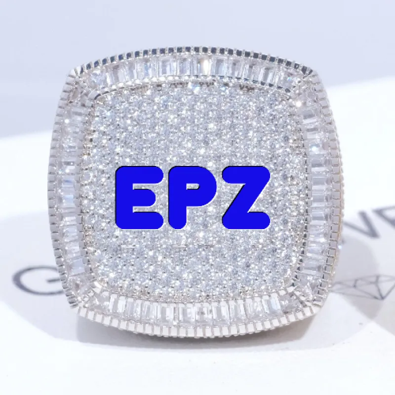 CUSTOM LETTER 3D ICED RING sold by The GUU Shop