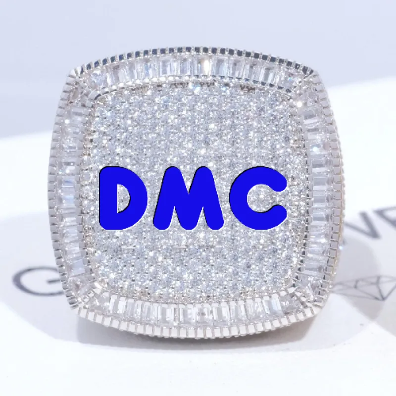 CUSTOM LETTER 3D ICED RING sold by The GUU Shop