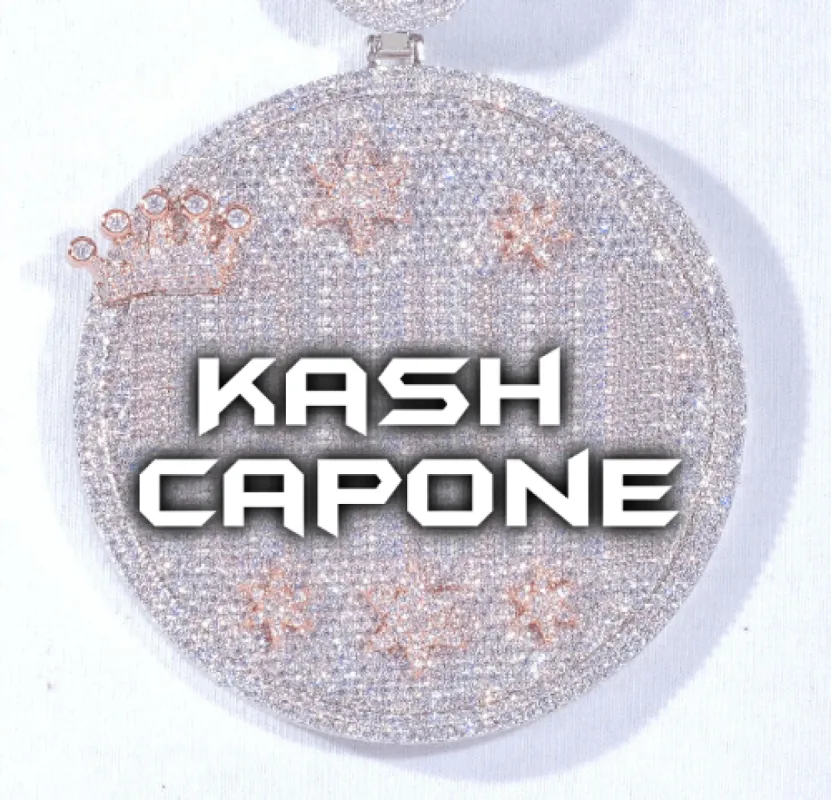 CUSTOM LETTER NECKLACE 3D BIG CROWN DISC sold by The GUU Shop