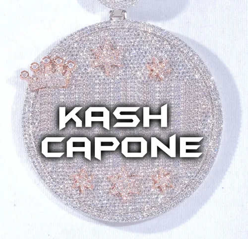 CUSTOM LETTER NECKLACE 3D BIG CROWN DISC sold by The GUU Shop