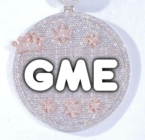 CUSTOM LETTER NECKLACE 3D BIG CROWN DISC sold by The GUU Shop