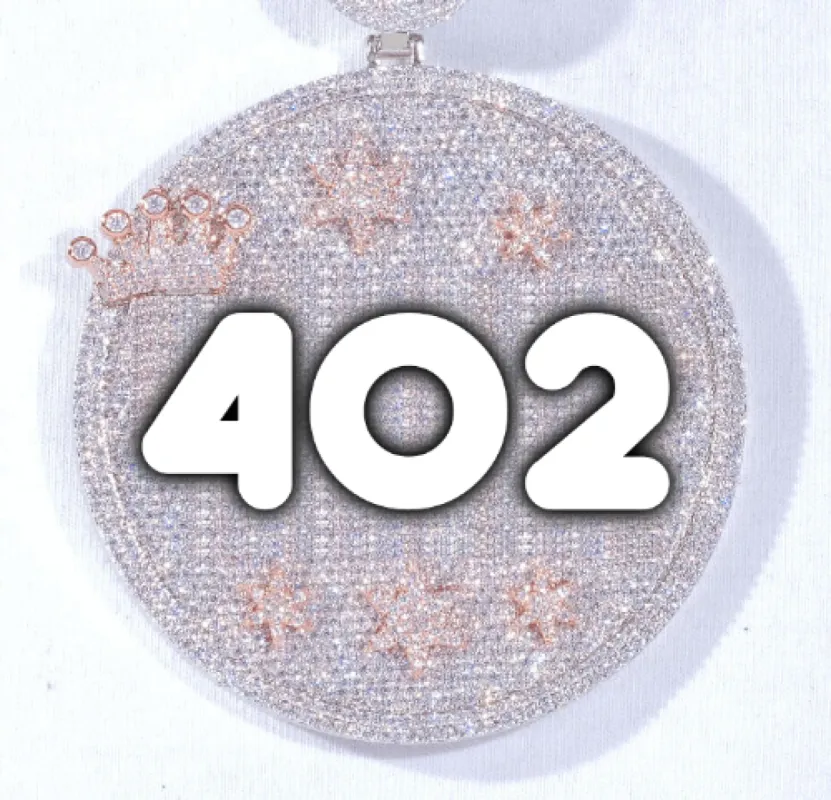 CUSTOM LETTER NECKLACE 3D BIG CROWN DISC made by The GUU Shop