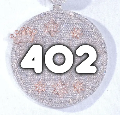 CUSTOM LETTER NECKLACE 3D BIG CROWN DISC sold by The GUU Shop