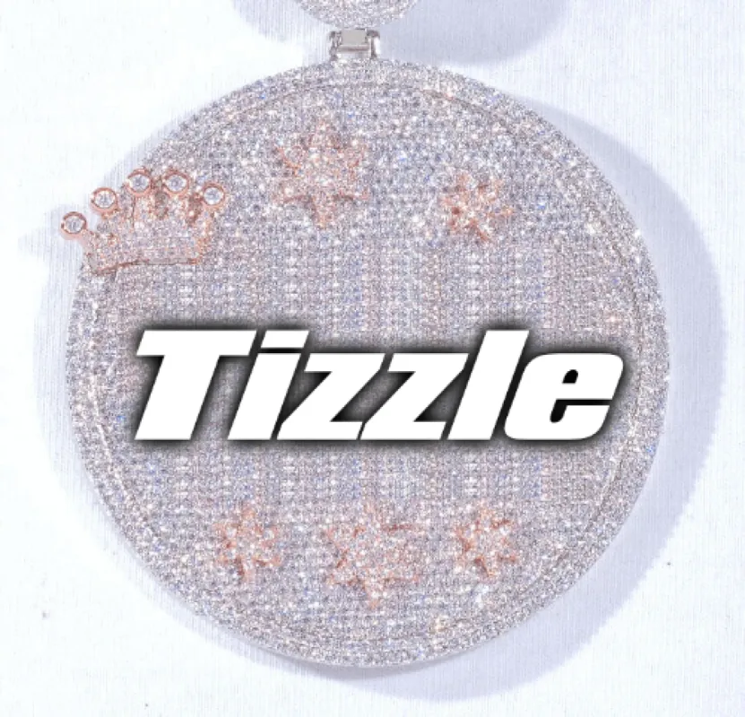 CUSTOM LETTER NECKLACE 3D BIG CROWN DISC sold by The GUU Shop