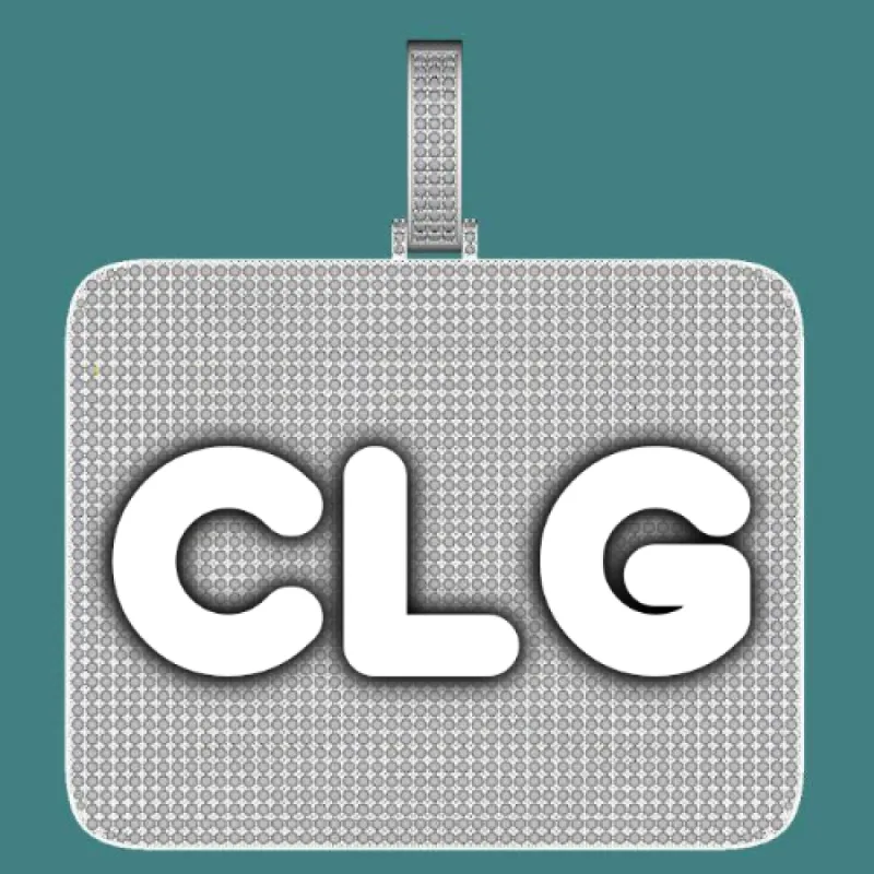 CUSTOM LETTER NECKLACE 3D BIG SQUARE sold by The GUU Shop