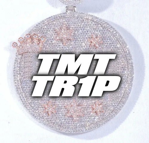 CUSTOM LETTER NECKLACE 3D BIG CROWN DISC sold by The GUU Shop