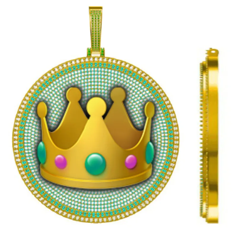 CUSTOM LETTER NECKLACE 3D BIG DISC sold by The GUU Shop