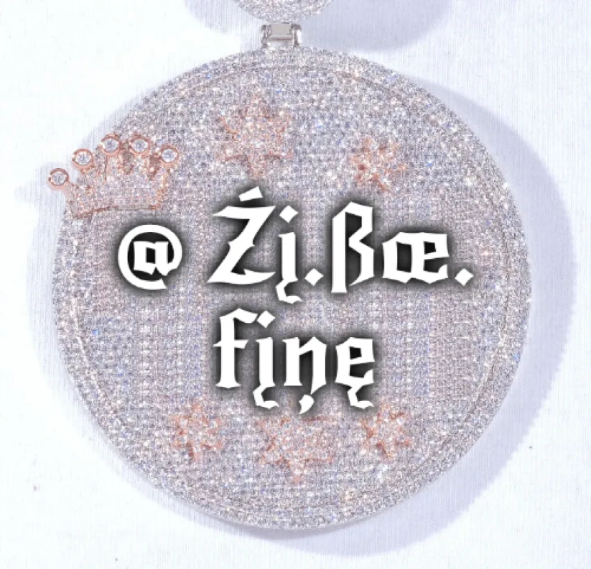 CUSTOM LETTER NECKLACE 3D BIG CROWN DISC sold by The GUU Shop