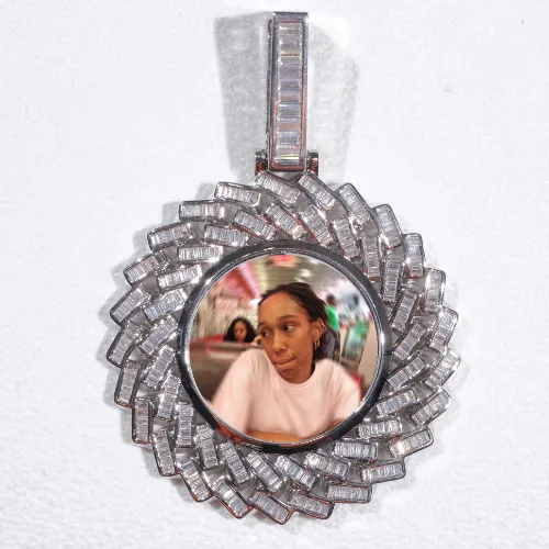 Large 3D Baguette Custom Picture Pendant sold by The GUU Shop