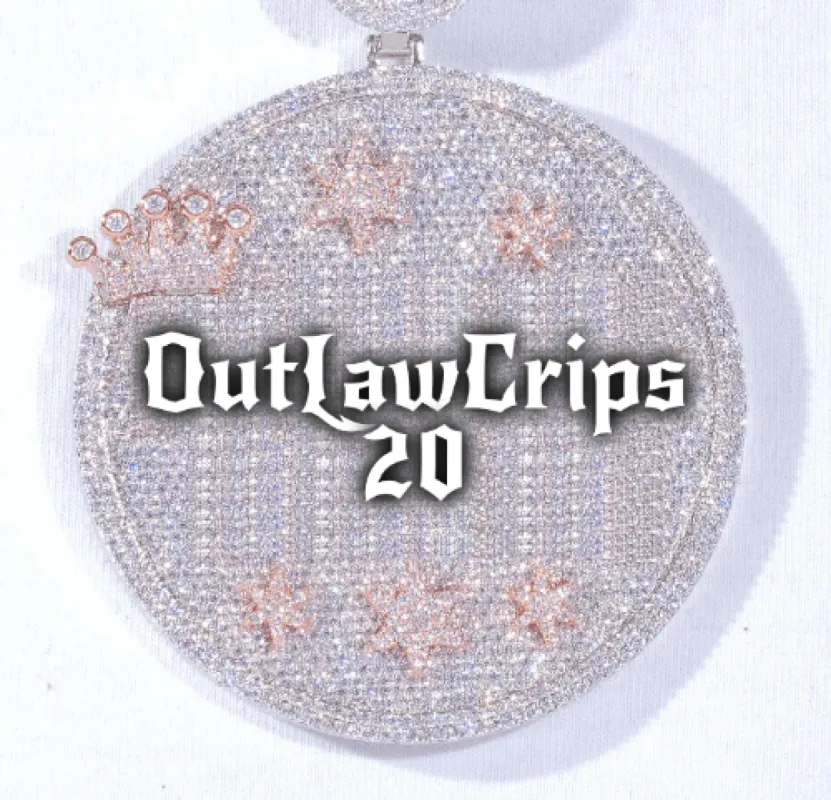 CUSTOM LETTER NECKLACE 3D BIG CROWN DISC sold by The GUU Shop