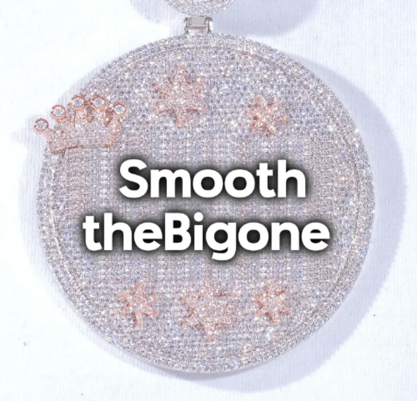 CUSTOM LETTER NECKLACE 3D BIG CROWN DISC sold by The GUU Shop