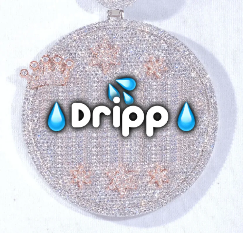 CUSTOM LETTER NECKLACE 3D BIG CROWN DISC sold by The GUU Shop