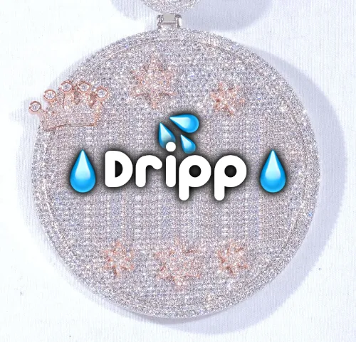 CUSTOM LETTER NECKLACE 3D BIG CROWN DISC sold by The GUU Shop