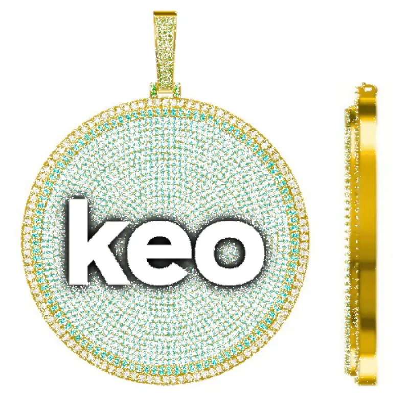 CUSTOM LETTER NECKLACE 3D BIG DISC sold by The GUU Shop