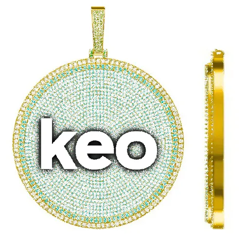 CUSTOM LETTER NECKLACE 3D BIG DISC sold by The GUU Shop