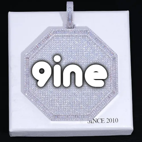 CUSTOM LETTER NECKLACE 3D BIG OCTAGON sold by The GUU Shop