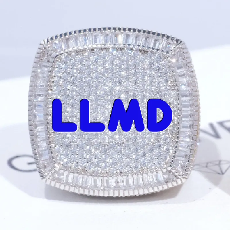 CUSTOM LETTER 3D ICED RING sold by The GUU Shop