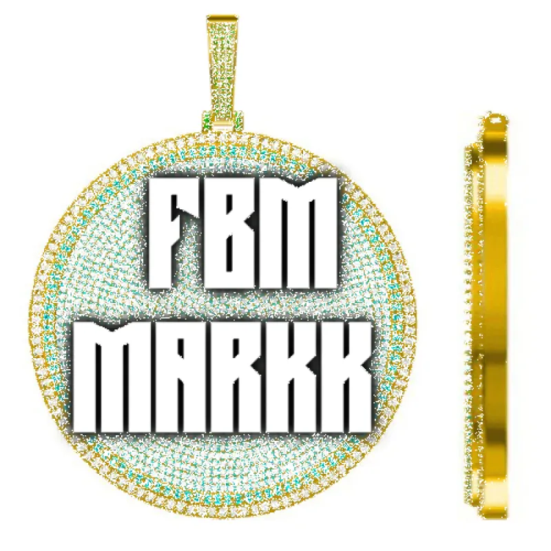 CUSTOM LETTER NECKLACE 3D BIG DISC sold by The GUU Shop