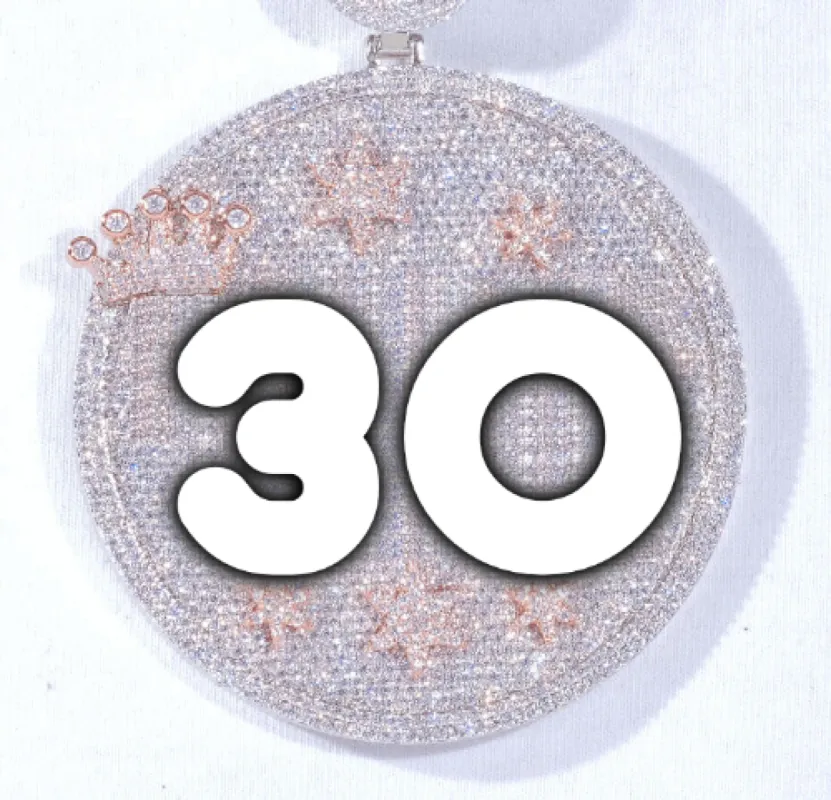 CUSTOM LETTER NECKLACE 3D BIG CROWN DISC made by The GUU Shop