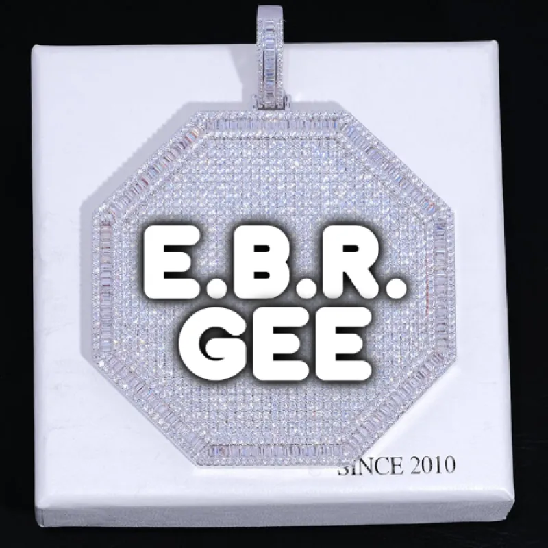 CUSTOM LETTER NECKLACE 3D BIG OCTAGON sold by The GUU Shop