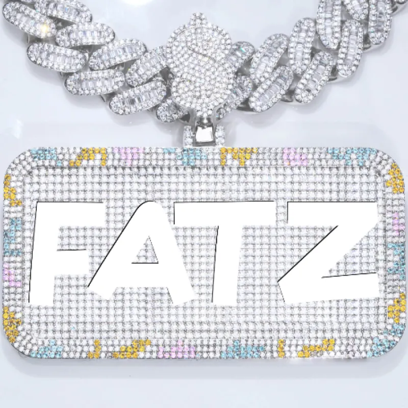 CUSTOM LETTER NECKLACE 3D COLORFUL SQUARE sold by The GUU Shop