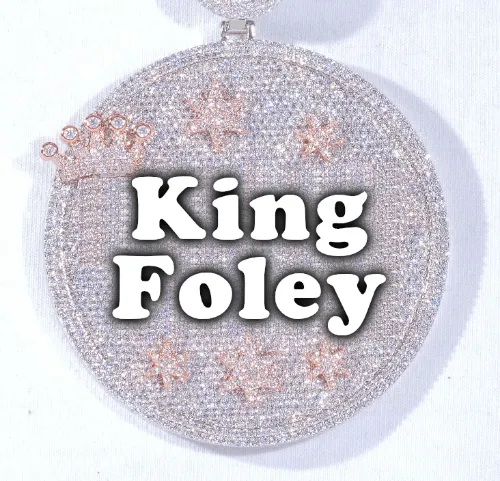 CUSTOM LETTER NECKLACE 3D BIG CROWN DISC sold by The GUU Shop