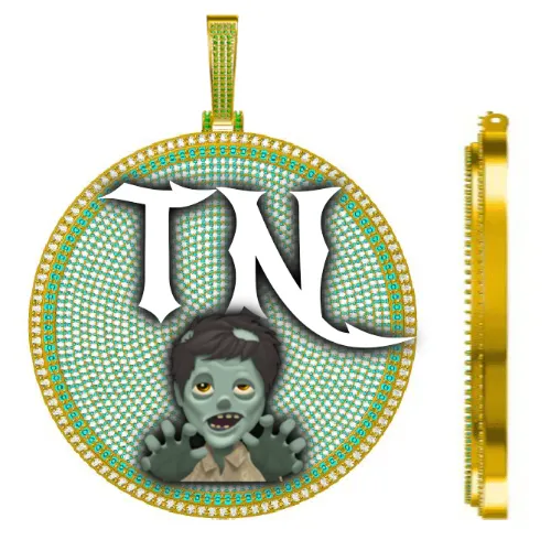 CUSTOM LETTER NECKLACE 3D BIG DISC sold by The GUU Shop