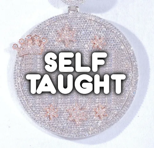 CUSTOM LETTER NECKLACE 3D BIG CROWN DISC sold by The GUU Shop