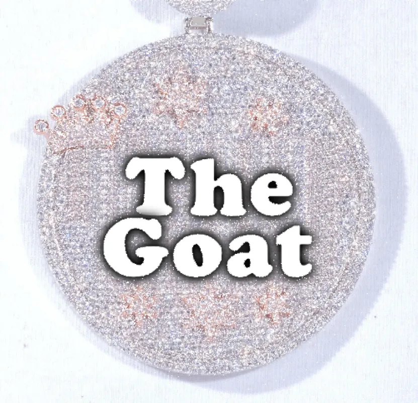 CUSTOM LETTER NECKLACE 3D BIG CROWN DISC sold by The GUU Shop