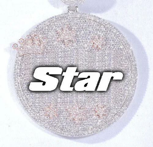 CUSTOM LETTER NECKLACE 3D BIG CROWN DISC sold by The GUU Shop