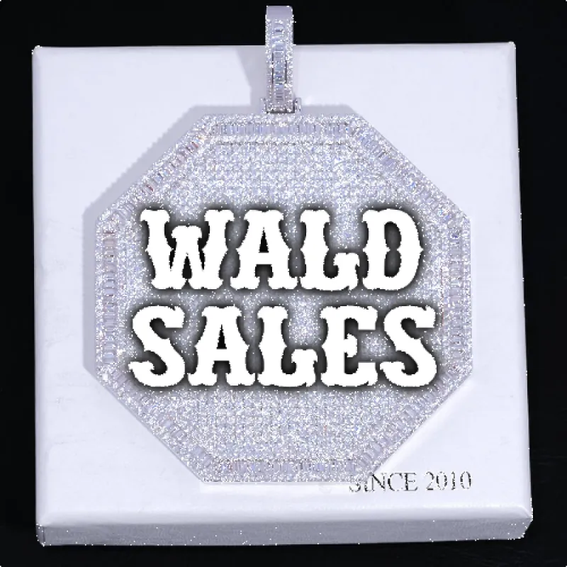 CUSTOM LETTER NECKLACE 3D BIG OCTAGON sold by The GUU Shop