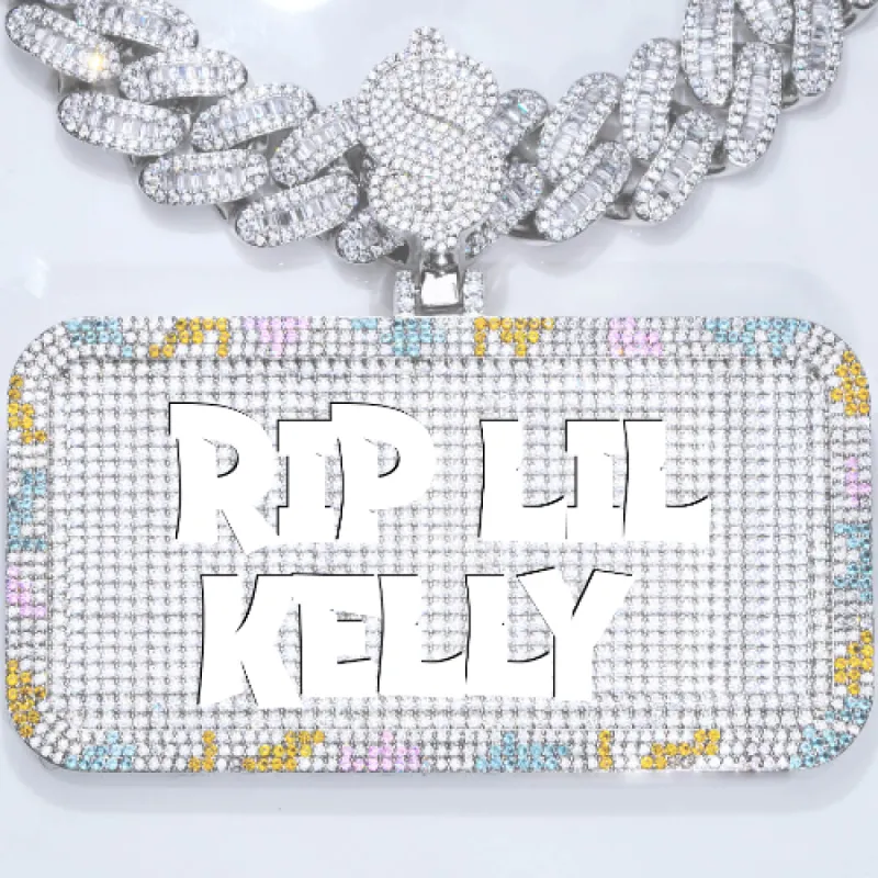 CUSTOM LETTER NECKLACE 3D COLORFUL SQUARE sold by The GUU Shop