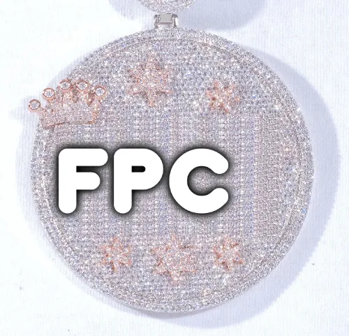 CUSTOM LETTER NECKLACE 3D BIG CROWN DISC sold by The GUU Shop