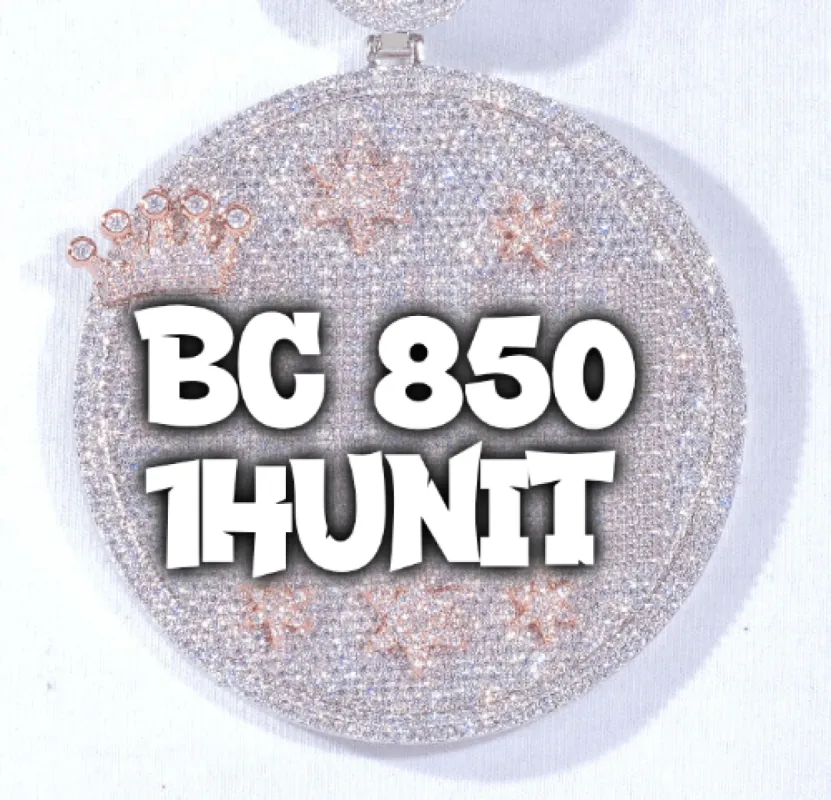 CUSTOM LETTER NECKLACE 3D BIG CROWN DISC sold by The GUU Shop