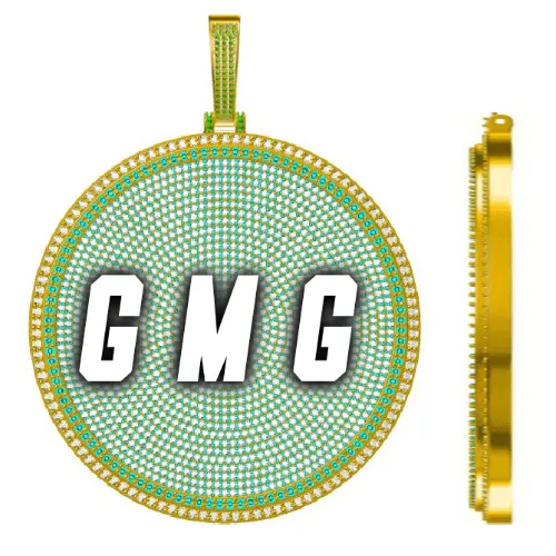 CUSTOM LETTER NECKLACE 3D BIG DISC sold by The GUU Shop