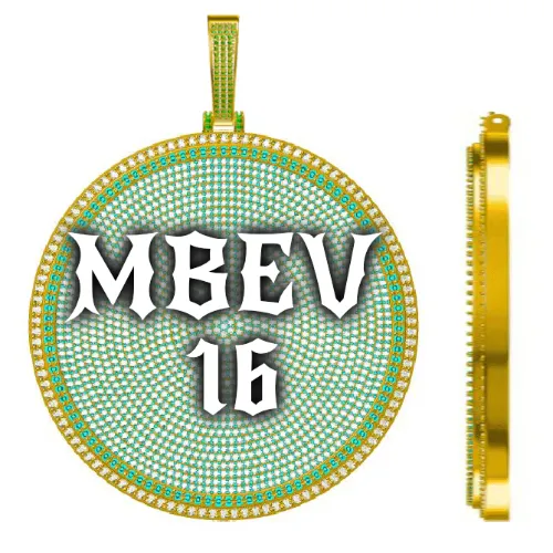 CUSTOM LETTER NECKLACE 3D BIG DISC sold by The GUU Shop