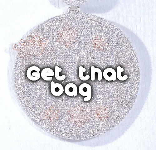 CUSTOM LETTER NECKLACE 3D BIG CROWN DISC sold by The GUU Shop